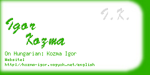 igor kozma business card